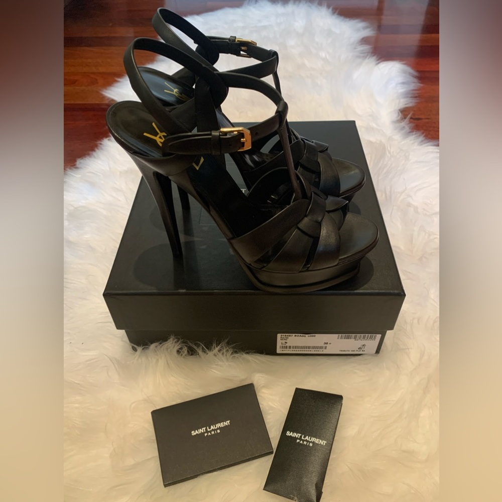 New YSL Tribute Platform Heels sz 38.5